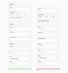 two screens showing the different types of payment options for an appliance or website