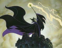 a painting of a woman dressed as batman on top of a castle