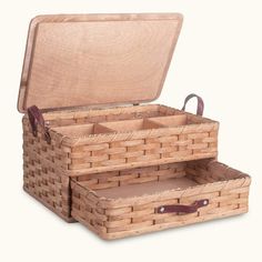 three wooden baskets stacked on top of each other