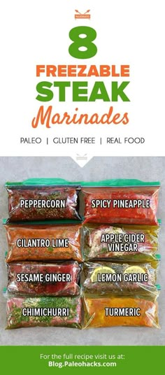 the 8 freezable steak marinades are on sale