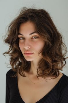 Lobs For Fine Wavy Hair, Below Shoulder Curly Hair, Wavy Lob With Layers, Natural Wavy Hair Wedding, Mid Wavy Haircuts, Midlength Haircuts Wavy, Clavicle Bob Haircut, Natural Waves Short Hair, Wavy Hair Long Bob