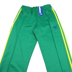 Price Is Firm - No Offers Please - Thank You Adidas Beckenbauer Track Pants Men's Fb Nation Team Green Yellow Style - Hk7404 Men's Size Small Tapered Leg Side Zip Pockets Back Pocket Trefoil Embroidered Logo New W/ Tags $75 Retail Measurements: Waist (Laying Across) - 14 Inches (28 Around) - Elastic Waistband W/ Drawstring Front Rise (Waist To Crotch) - 12 Inches Inseam (Crotch To Bottom Hem) - 30 Inches Purchase With Confidence! Thank You