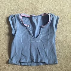 Out From Under Top From Urben Outfitters Size M/L Blue White Pink Details Super Great Condition Never Worn Out From Under Top, Pink Details, Shirt Color, Colorful Shirts, Blue White, Blue And White