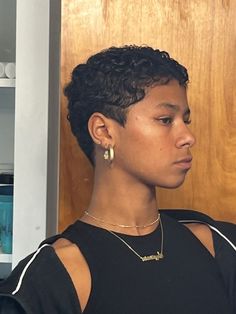 Feminine Short Hair Black Women, Twa Mullet, Shaved Haircuts For Black Women, Afro Pixie Haircut, Very Short Curly Hair Black Women, Short Curly Pixie Cut Black Women, Low Cut Hair Black Women, Tapered Twa Hairstyles, Natural Hair Pixie Cut