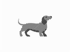 a black and white image of a dog with lines on it's back side