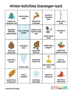 the winter activities scavenger hunt is an easy way to learn how to use it