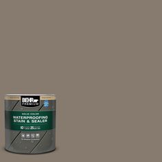 a brown paint can with the words behrc on it