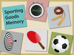 an image of sports goods memory game