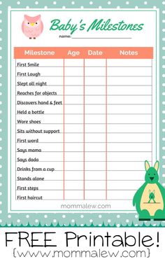 a baby's mittons printable to do list