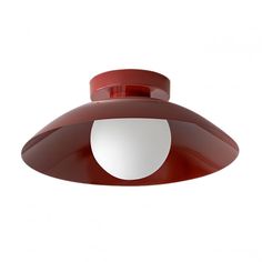 an image of a red light fixture on a white background