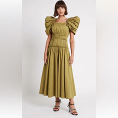 Frequency Butterfly Sleeve Dress! Brand New, Never Worn, Tags On! Olive Green Color Olive Embroidery, Olive Green Dress, Butterfly Sleeve Dress, Dress Hire, Butterfly Sleeve, Butterfly Dress, Butterfly Sleeves, Midi Dress With Sleeves, Summer Fashion Outfits