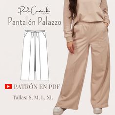 This beautiful pants is a basic sewing pattern that is easy to make and is perfect for beginners or experienced sewers! Digital pattern of pants size S, M, L and XL compare your size in the table in the images. Loose palazzo pants with adjustable waist. This sewing pattern has a sewing tutorial video on my YouTube channel Paola Camacho design 👉🏻 https://youtu.be/P3KSV_OSxbM?si=2Q8l4r_YlA3MhPDD PDF Sewing Pattern Sheets Letter Size Instant Download Print at 100% Scale with No Margin on Sheet Th Palazzo Pattern, Palazzo Pants Pattern, Pattern Sheets, Sewing Machine Thread, Basic Sewing, Fabric Scissors, Patterned Sheets, Tutorial Video, Pdf Patterns