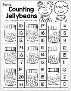 counting jelly beans worksheet for kids