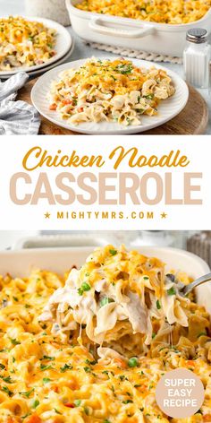 Chicken Noodle Casserole Best Chicken And Dumplings, Chicken Noodle Casserole, Chicken And Dumplings, Chicken Noodle, Dinner Dishes, Creamed Mushrooms, Pizza Pasta, Creamy Sauce, Hearty Meals