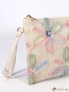 Bird in Bag - Floral Decorated Fashion Cream Bags For Spring Party, Beige Party Bags For Spring, Casual Spring Party Bags, Casual Party Bags For Spring, Feminine Bags For Spring Vacation, Feminine Beach Bag For Spring, Multicolor Bags For Day Out In Spring, Floral Embroidered Rectangular Evening Bag, Elegant Floral Embroidered Clutch Evening Bag