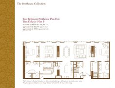 the floor plan for two bedroom, one bathroom apartment at the park house collection in new york