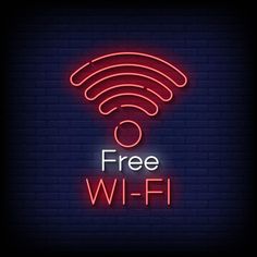 a neon sign that says free wifi