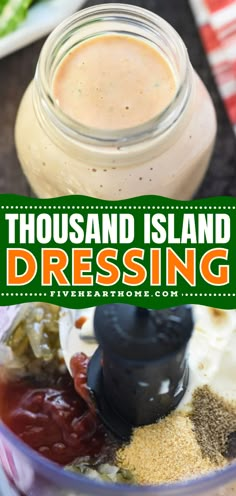 It's quick and easy to make thick, creamy, zesty, Homemade Thousand Island Dressing using just a few basic ingredients. This recipe is perfect for jazzing up your favorite salads and sandwiches! Gluten Free Ranch Dressing, Homemade Ranch Dip, Condiments Recipes, Coleslaw Dressing, Homemade Ranch Dressing