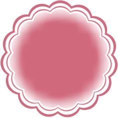 a pink circle with a white border around the center on a white background, it appears to be an oval shape