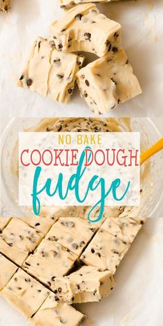 no bake cookie dough fudge on a plate