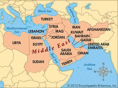 map of middle east asia showing the major cities