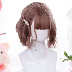 Category:Synthetic Wig; Gender:Women's; Wig Type:Cosplay Wig,Natural Wigs,Party Wig; Occasion:Daily Wear,Party / Evening,Vacation,Daily; Age Group:Adults; Characters:Lolita; Color Shade:Mixed Color; Hair Material:Synthetic Hair; Cap Construction:Machine Made; Texture:Curly,Wavy; Length:Short; Features:Soft,Party,Fashion,Comfortable; Net Weight:0.2; Heat Resistant:Yes; Listing Date:09/18/2021; Cap Circumference:; Front to Back:; Nape of Neck:; Side to Side Across Forehead:; Side to Side Over Top: Short Bob Color, Hair Black Blue, Hair Claim, Bob Color, Blue Black Hair, Air Bangs, Bangs For Women, Hair Inspiration Long, Anime Wigs