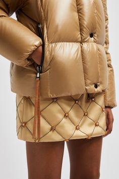 Luxury Puffer Outerwear, Luxury Fall Parka, Luxury Fall Puffer Jacket With Pockets, Personalized Jacket, Jacket Beige, Cardigan Shirt, Outerwear Outfit, Shoe Boot Sandals, Ski Pants