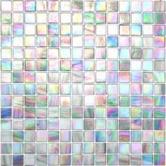 a mosaic tile wall with many different colors