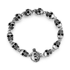 PRICES MAY VARY. Gothic Style Stainless Steel Vintage Skulls Link Chain Bangle Bracelet for men; Metal: Stainless Steel;Dimension: Chain length: 22CM(8.66"); Chain Width:1CM(0.38");Weight: 53.8g Package: Jewelry Box Men Women Gift Jewelry; Gothic Punk Rock *Condition: 100% brand new *Code: BYDMB-45 *Metal: Stainless Steel *Finishing: Polished and Blackened *Dimension: Chain length: 22CM(8.66"); Chain Width:1CM(0.39") *Weight: 53.8g *Package: Jewelry Box Dope Jewelry Accessories, Package Jewelry, Oc Challenge, Jewelry Gothic, Punk Accessories, Goth Jewelry, Vintage Skull, Dope Jewelry, Skull Bracelet