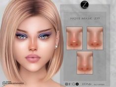 The sims 4 Sims4 Korean Makeup, The Sims 4 Cc Alpha Skin Details, Sims 4 Cc Nose Shape, Sims 4 Nose Contour Cc, Sims Nose Piercing, The Sims 4 Cc Korean Makeup, Nose Mask Sims 4, Sims 4 Nose Contour, Nose Piercing Sims 4 Cc