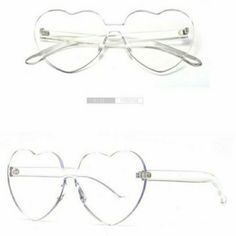 Heart Shape Sunglasses, Shape Sunglasses, Clear Heart, Heart Shaped Sunglasses, Rimless Sunglasses, Cute Heart, Colored Sunglasses, Heart Shape