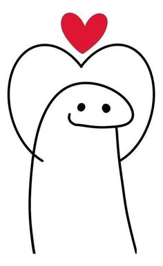 a cartoon character with a heart in the middle of his head and arms, holding onto another