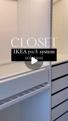 an ikea rack system is shown with the text close it up in black and white