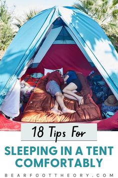 Sleeping comfortably in a tent takes practice. While there’s a world of information about the “best tents” and “best sleeping pads,” the process of sleeping in a tent is very personal.    So whether you’re a light sleeper, side sleeper, anxious sleeper, or all of the above , keep reading for 18 tips to make sleeping in a tent more comfortable. Sweet, starry dreams await! Best Sleeping Pads For Camping, Tent Camping Sleeping Hacks, Camping Sleeping Hacks, Sleeping In Tent, Sleeping Pads For Camping, Camping With Boyfriend, Camping Comfortably, Tips For Sleeping, Best Backpacking Tent