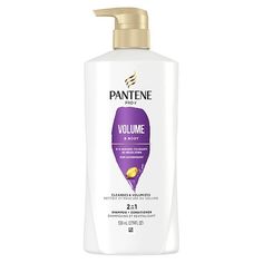 HARD WORKING, LONG LASTING Your haircare should work as hard as you do. Pantene PRO-V Volume & Body 2-in-1 Shampoo + Conditioner gives lightweight nourishment to fine or thin hair while removing dirt and impurities to revitalize hair with fullness and movement. This volumizing 2 in 1 contains 2x more nutrients and won't weigh down your locks, so you get fullness with every wash that lasts 72+ hours. This formula is safe for colored hair and crafted with protective anti-oxidants and pH balanc Body Conditioner, Pantene Pro V, Pumpkin Carving Kits, Anti Oxidants, Hair Cleanse, Volumizing Shampoo, Fall Kitchen, Colored Hair, Hard Working