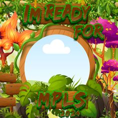 the words impeady for maples are surrounded by tropical plants and flowers in front of an oval sign