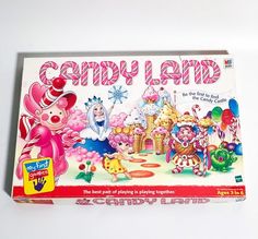 the card game candy land is in its original box and ready to be played with