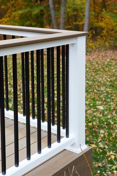 The TimberTech Classic Composite Series is designed for simplicity with endless design options, combines four railing collections into one. Our most popular collection offers multiple top rail and infill choices to make your outdoor living space truly yours. It uses the Universal Rail and allows you to select from four top rail options: Premier Rail®, RadianceRail®, Trademark Rail™, and a Drink Rail option. This ensures easy and intuitive ordering. Designed to complement your deck as well as your home’s exterior. Rail Pack Includes: support rails, hardware, universal bottom rail, and foot block. Top Rail not included (choose from 4 different options). Post Sleeves, Post Caps, Post Skirts, and Balusters must be purchased separately. To build the Classic Composite rail system, follow these s Composite Gate Ideas, Drink Rail, Deck Inspiration, Deck Railing Systems, Front Porch Railings, Composite Deck Railing, Patio Railing, Railings Outdoor