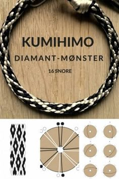 the instructions for how to make a kumimo diamond monster bracelet with braiding