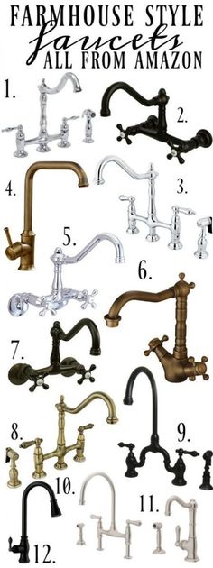 the different types of faucets are shown in this image, including one for each faucet