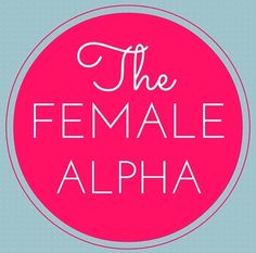 the female alpha logo on a blue and pink circle with white lettering in it