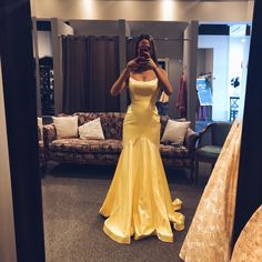 Sherri Hill Yellow Prom Dress. Satin Finish. Long Train. Yellow And Gold Prom Dress, Yellow Wedding Dress Bridesmaid, Yellow Dress Graduation, Dark Yellow Prom Dress, Yellow Prom Dresses Black Women, Yellow Gold Prom Dress, Sherri Hill Prom Dresses Long, Yellow Formal Dresses, Yellow Satin Prom Dress