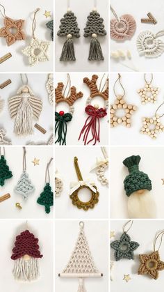 Macrame Christmas Decorations Macrame Christmas Decorations, Art Macramé, Free Macrame Patterns, Macrame Knots Pattern, Delicious Snacks, Navidad Diy