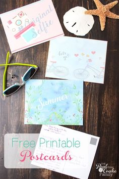 the free printable postcards are perfect for summer