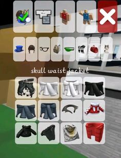 the screenshot shows different types of clothing and accessories for each individual person in this game