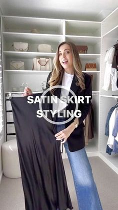 How To Style Satin Skirt Summer, Satin Skirt Spring Outfit, Black Satin Skirt Holiday Outfit, Black Satin Maxi Skirt Outfit Summer, Apricot Skirt Outfit, High Contrast Outfits Color Combos, Black Satin Skirt Outfit Spring, Black Maxi Satin Skirt Outfit, Black Silk Mini Skirt Outfit