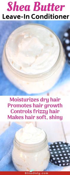 DIY Shea Butter Leave-In Hair Conditioner - BlissOnly Diy Shea Butter, Unique Salon, Control Frizzy Hair, Overnight Hair, Natural Hair Gel