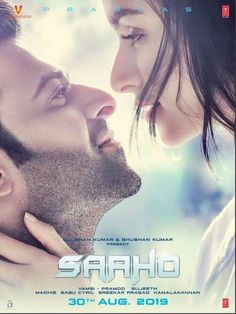 the movie poster for sarho is shown with an image of a man and woman