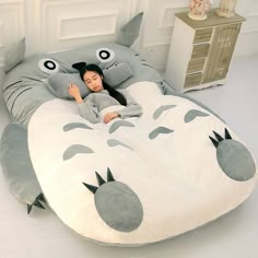 Totoro Lazy Bed Couch Tatami Mattress Chinchillas Lengthened Thickened Bed Cartoon Balcony Sofa Bedroom lounge bed Children Gift - Walmart.com Bed Cartoon, Balcony Sofa, Tatami Mattress, Bed Children, Hadiah Diy, Lounge Bed, Bedroom Lounge, Seni Dan Kraf, Girl Bedroom Designs