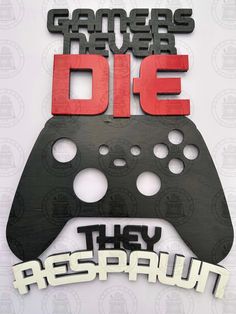 the logo for gamers never die, they respaut's video game controller